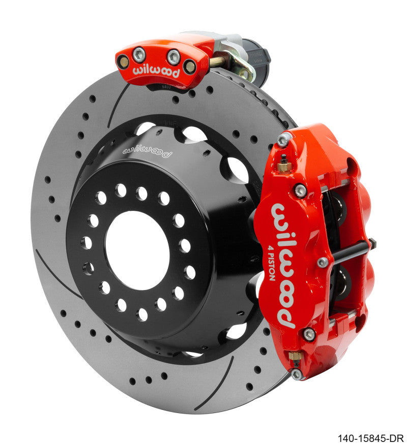 Wilwood Narrow Superlite 4R Rear P-Brk Kit 14.00in Rotor Big Ford New Style 2.50in Offset - SRP Red
