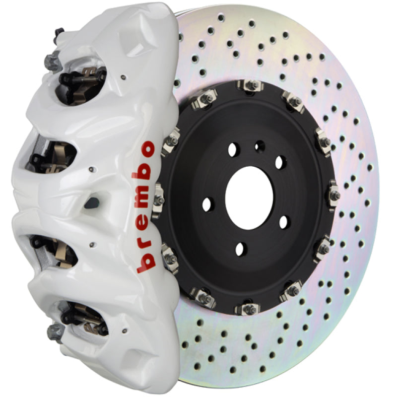 Brembo 15-20 RS3 Sportback Front GT BBK 6 Piston Cast 380x34 2pc Rotor Drilled- White