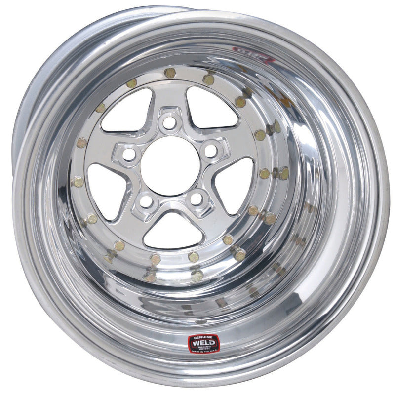 Weld Alumastar 2.0 15x4 / 5x4.75 BP 1.7 / 5in. BS Polished Wheel - Non-Beadlock