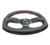 NRG Reinforced Steering Wheel (320mm Horizontal / 330mm Vertical) Leather w/Red Stitching