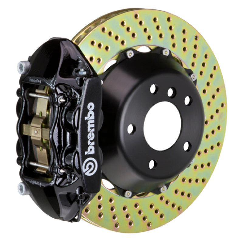 Brembo 15-18 M3 Excl CC Brakes Rr GT BBK 4Pis Cast 380x28 2pc Rotor Drilled-Black