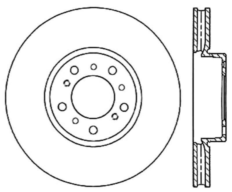 StopTech 01-06 BMW M3 Drilled Right Front CRYO Rotor