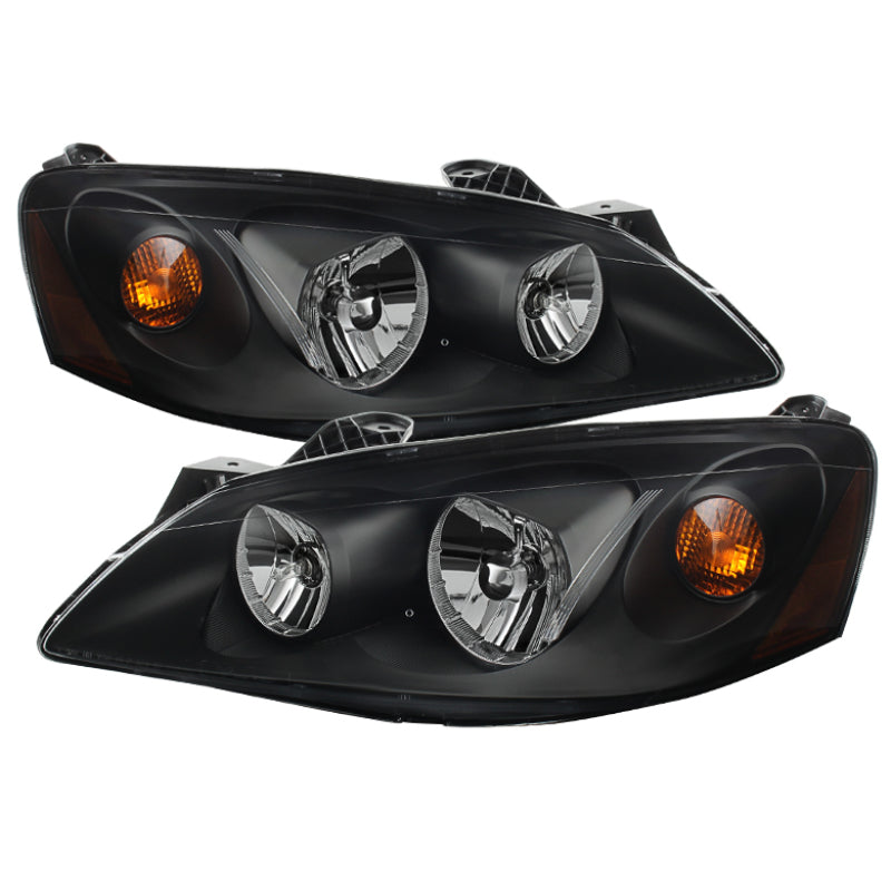 Xtune Pontiac G6 05-10 (09-10 Fit w/Amber Turn Signal) Crystal Headlights Black HD-JH-PG605-AM-BK