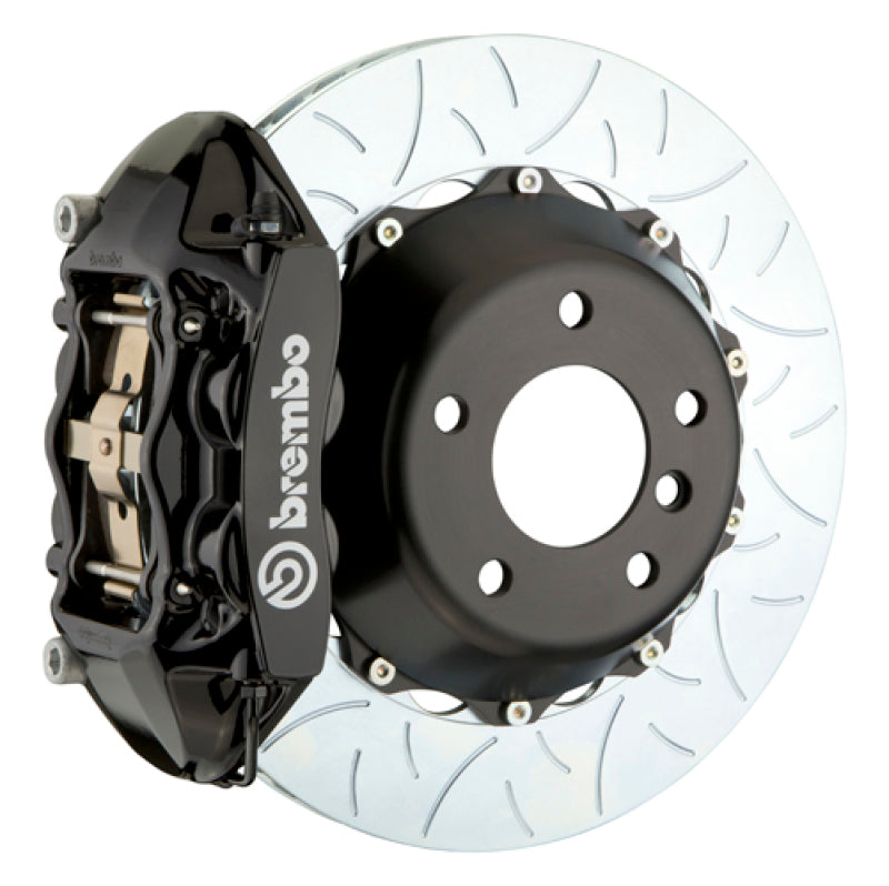 Brembo 15-18 M3 Excl CC Brakes Rr GT BBK 4Pis Cast 380x28 2pc Rotor Slotted Type3-Black