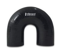 Vibrant 4 Ply Reinforced Silicone Elbow Connector - 3in ID x 4.25in Leg 180 Deg Elbow (BLACK)