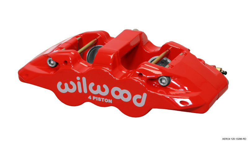 Wilwood Caliper-Aero4-L/H - Red 1.88/1.62in Pistons 1.25in Disc