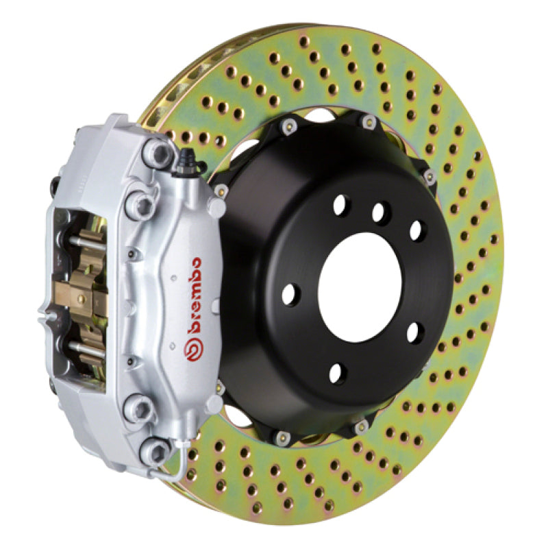 Brembo 04-10 5-Series (Excl. xDrive/M5) Rear GT BBK 4 Pist Cast 2pc 345x28 2pc Rotor Drilled-Silver