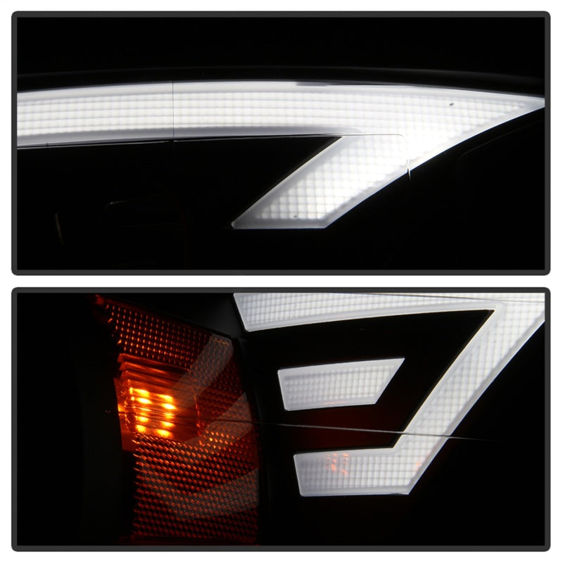 xTune 15-17 Ford F-150 DRL LED Light Bar Projector Headlights - Black Smoke (PRO-JH-FF15015-LB-BSM)