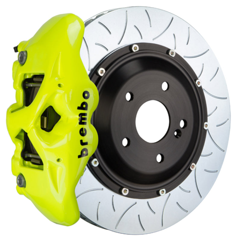 Brembo 19+ Mazda3 Front GT BBK 4 Piston Cast 345x28 2pc Rotor Slotted Type-3- Fluo. Yellow