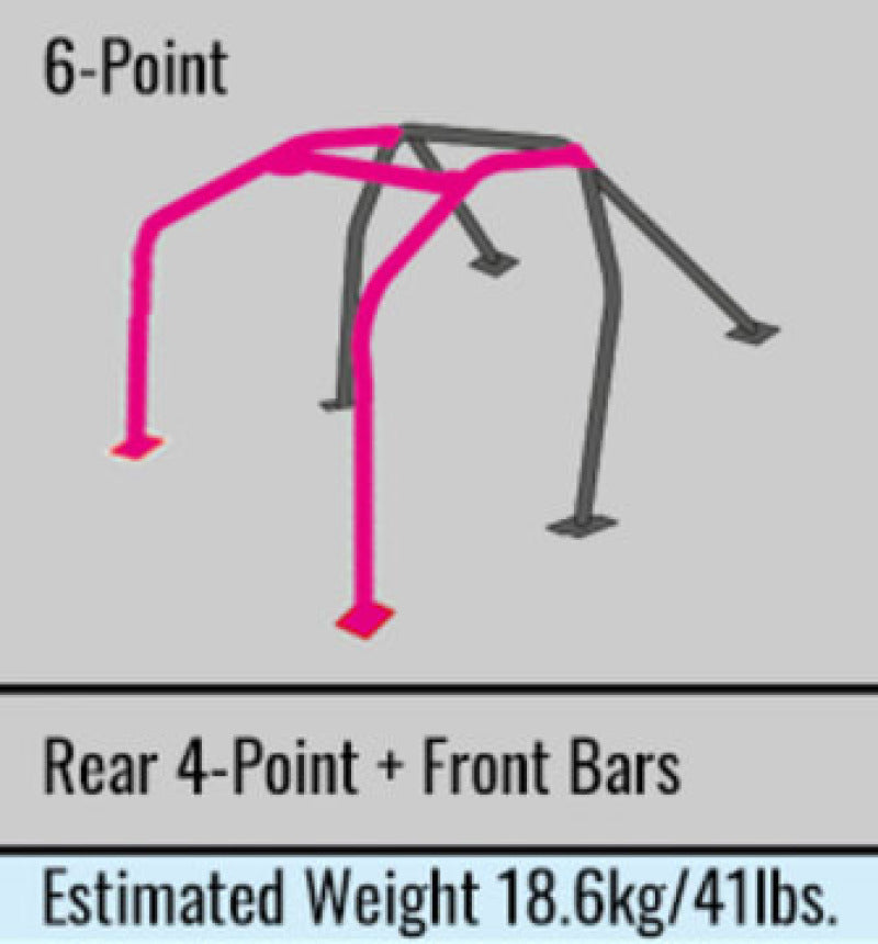 Cusco D1 Chromoly 2/4 Passenger 6pt Thru Dash Roll Cage 99-06 Toyota Celica ZZT230/231 (w/o Sunroof)