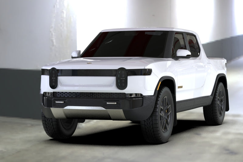 Rally Armor 22-25 Rivian R1T Black UR Mud Flap w/Nitrous Blue Logo