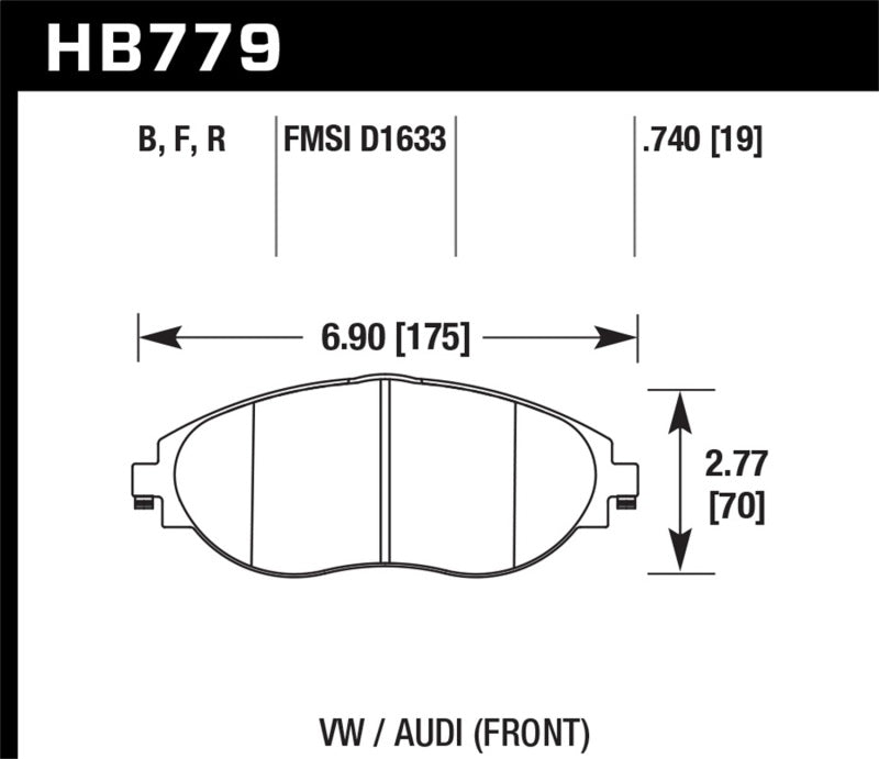 Hawk 2016 Audi S3 DTC-30 Front Brake Pads