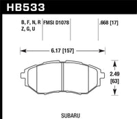 Hawk Subaru Tribeca / Legacy DTC-70 Race Front Brake Pads