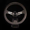 NRG Reinforced Steering Wheel (350mm / 3in. Deep) Black Leather w/ Alcantara Stitching