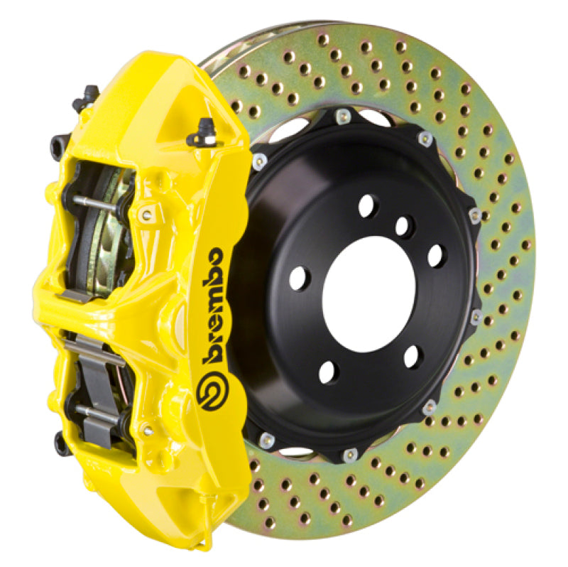Brembo 12-19 Range Rover Evoque Front GT BBK 6 Piston Cast 380x32 2pc Rotor Drilled- Yellow