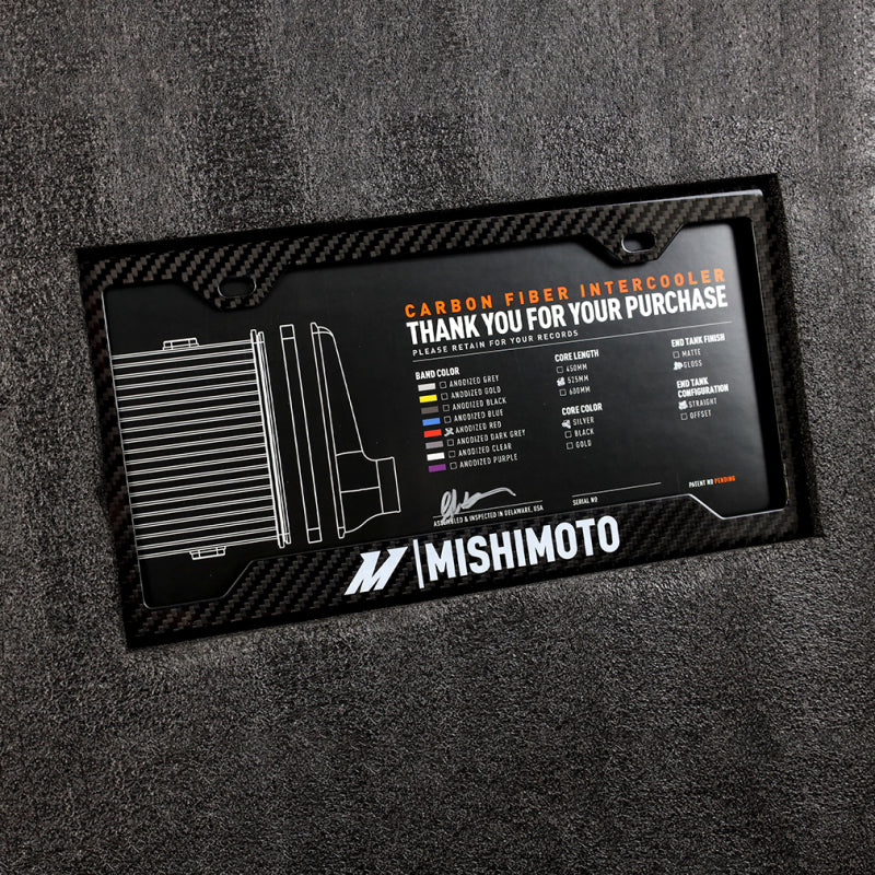 Mishimoto Universal Carbon Fiber Intercooler - Gloss Tanks - 450mm Gold Core - C-Flow - G V-Band