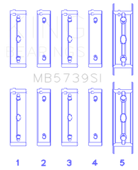 King Engine Bearings Subaru EJ20/EJ22/EJ25 Bi-Metal Silicon Aluminum Main Bearing Set - Size +.002mm
