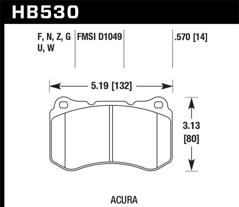 Hawk 04-08 Acura TL HPS 5.0 Front Brake Pads