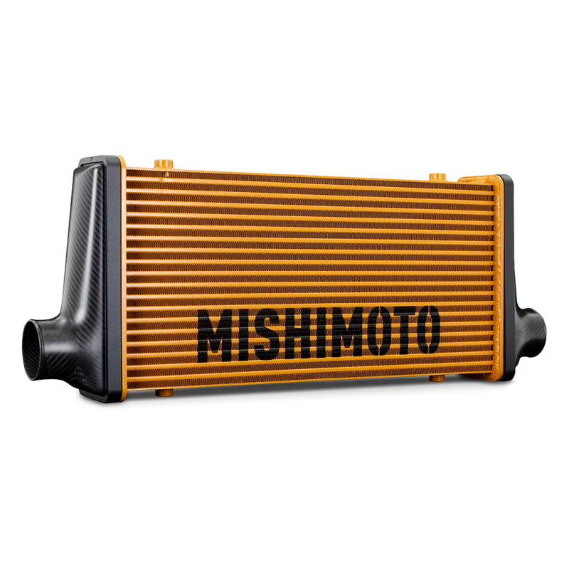 Mishimoto Universal Carbon Fiber Intercooler - Gloss Tanks - 450mm Black Core - C-Flow - BK V-Band