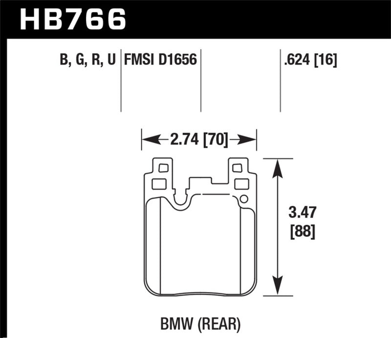 Hawk 2014 BMW 228i 2.0L Base Blue Painted Caliper Rear ER-1 Brake Pads