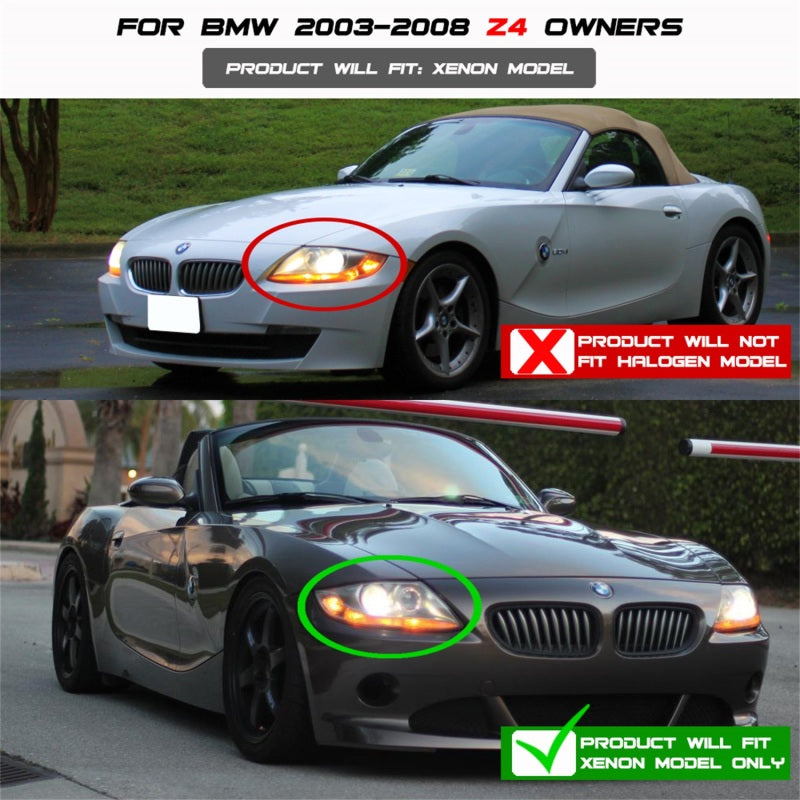 Spyder BMW Z4 03-08 Projector Headlights Xenon/HID Model Only - LED Halo Chrome PRO-YD-BMWZ403-HID-C