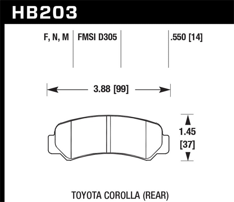 Hawk 87 Toyota Corolla FX16 / 85-87 Corolla GTS Rear Black Race Brake Pads