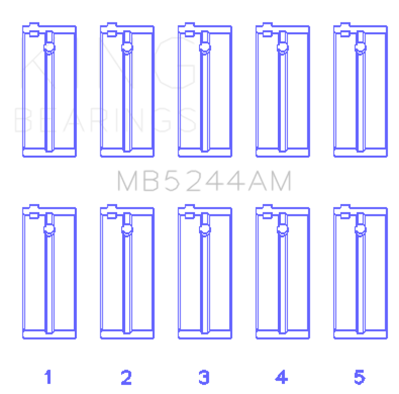 King Honda 91CI/1.5L D15A2/D15A3/D15B1/D15B2/D15B7/D15B8/D15Z1 (Size +0.25) Main Bearing Set