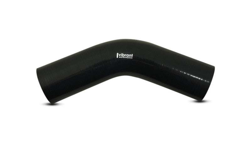 Vibrant 45 Degree Silicone Elbow 3.125in ID x 4.50in Leg Length - Black