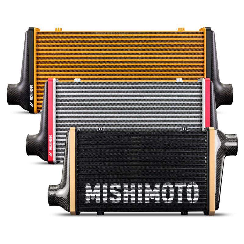 Mishimoto Universal Carbon Fiber Intercooler - Gloss Tanks - 450mm Silver Core - S-Flow - G V-Band