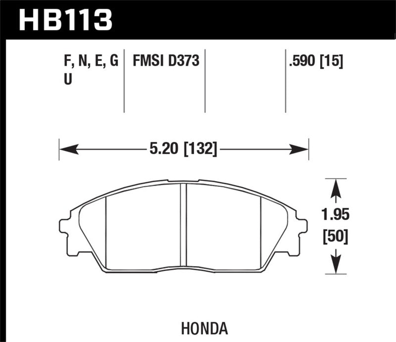 Hawk 90-91 Honda Civic 1.6L RT Front ER-1 Brake Pads