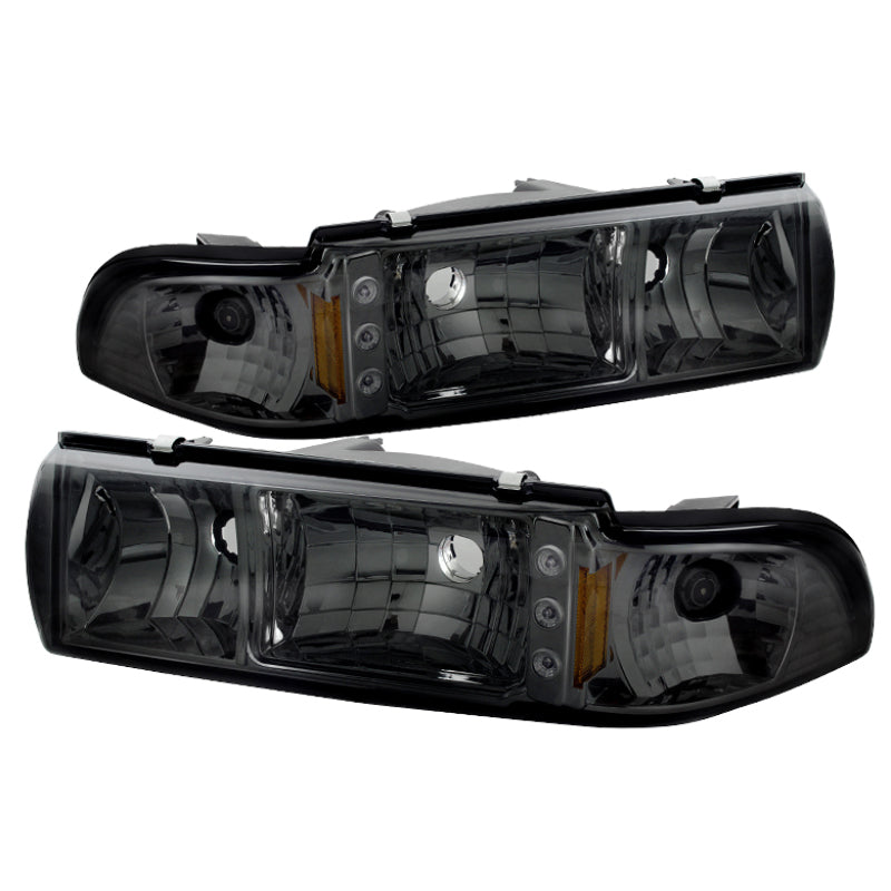 Xtune Chevy Caprice 91-96 / Impala 91-96 1Pc LED Crystal Headlights Smoke HD-ON-CCP91-1PC-LED-SM
