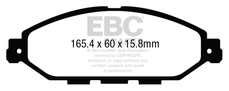 EBC 12-13 Infiniti JX35 3.5 Greenstuff Front Brake Pads