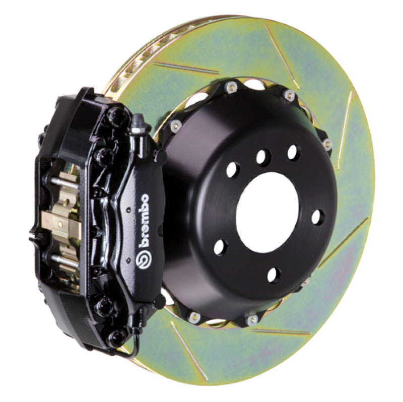 Brembo 04-10 5-Series (Excl. xDrive/M5) Rr GT BBK 4 Pist Cast 345x28 2pc Rotor Slotted Type1-Black