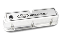 Ford Racing Logo Die-Cast Black Valve Covers Polished
