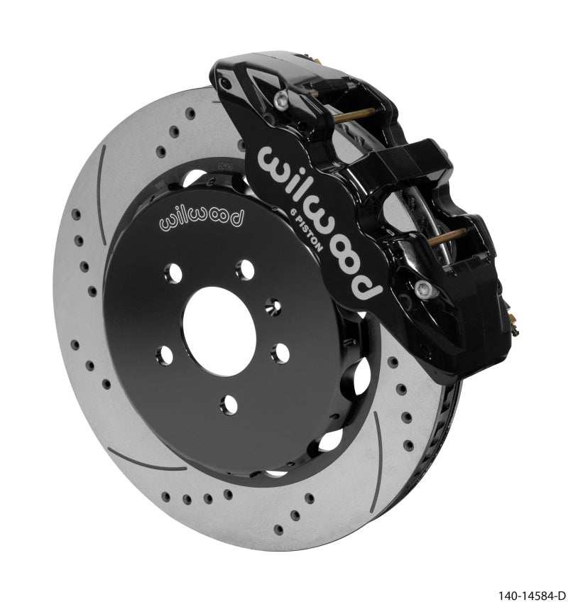 Wilwood AERO6 Front Kit 14.00in BBK - 08-12 Audi A4/A5/S5 - SRP Drilled & Slotted Rotor