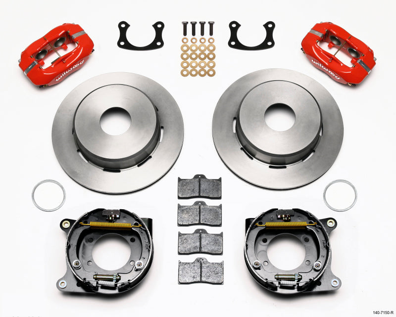 Wilwood Forged Dynalite P/S Park Brake Kit Red Big Ford New 2.50in Offset Currie Blank