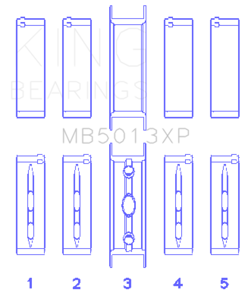 King Chevy LS1 / LS6 / LS3 (Size 010X) Performance Main Bearing Set