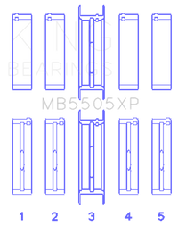 King Engine Bearings Ford V8 351ci 5.8L 400ci 6.6L 16V (Size STD) Performance Main Bearing Set