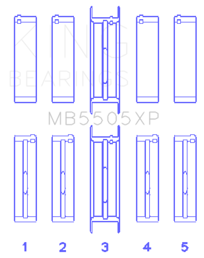 King Engine Bearings Ford V8 351ci 5.8L 400ci 6.6L 16V (Size STD) Performance Main Bearing Set