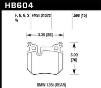 Hawk BMW 135i HT-10 Race Rear Brake Pads