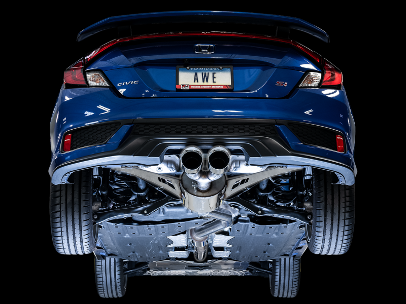 AWE Tuning 2016+ Honda Civic Si Touring Edition Exhaust w/Front Pipe & Dual Chrome Silver Tips