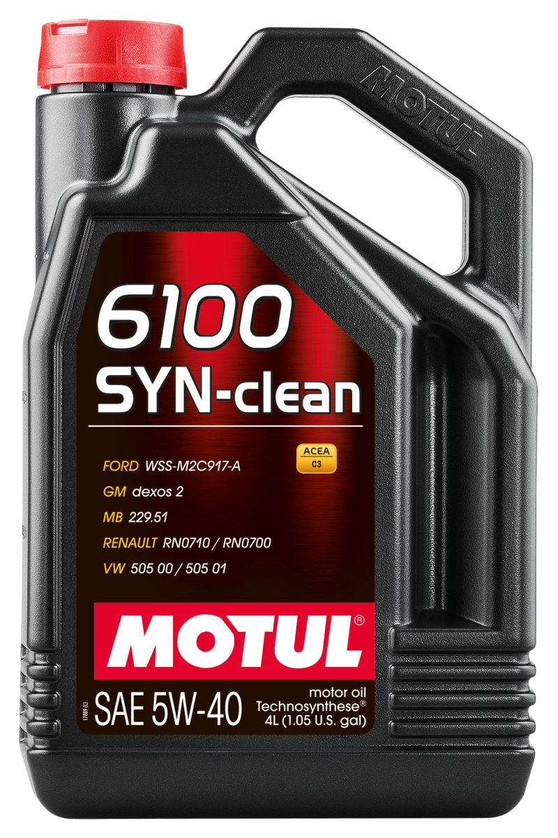 Motul 4x4L Engine Oil 6100 SYN-CLEAN 5W40 - VW 502.00/505.00 - MB 229.5