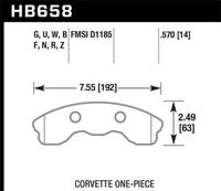 Hawk 06-10 Chevy Corvette (Improved Pad Design) Front HP+ Street Brake Pads