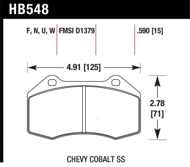 Hawk Renault Clio / Cobalt SS DTC-70 Front Brake Pads