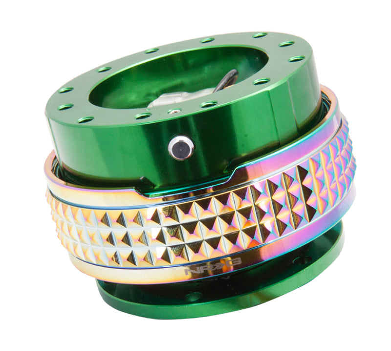 NRG Quick Release Kit - Pyramid Edition - Green Body / Neochrome Pyramid Ring