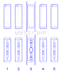 King Engine Bearings Chevy LS1/LS6/LS3 Bi-Metal Performance Main Bearing Set - Size STD