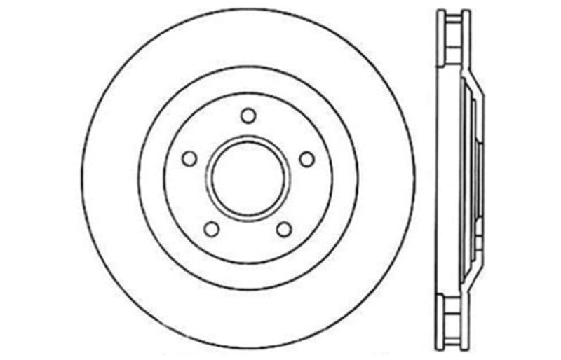 StopTech Power Slot 97-04 Chevy Corvette / 04 & 08 Cadillac XLR/XLR-V Front Right Drilled Rotors