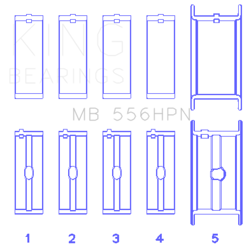 King Engine Bearings Chevrolet 396-502 Gen IV/V/VI Main Bearing Set (Size 030)