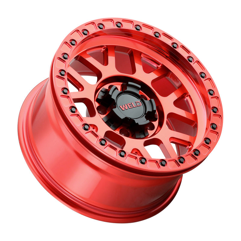 Weld Off-Road W905 17X9 Cinch Beadlock 6X135 6X139.7 ET-12 BS4.50 Candy Red / Red Ring 106.1