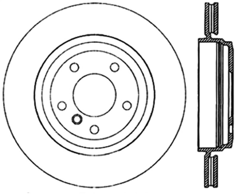 StopTech 01-06 BMW 330 Drilled Left Rear Rotor